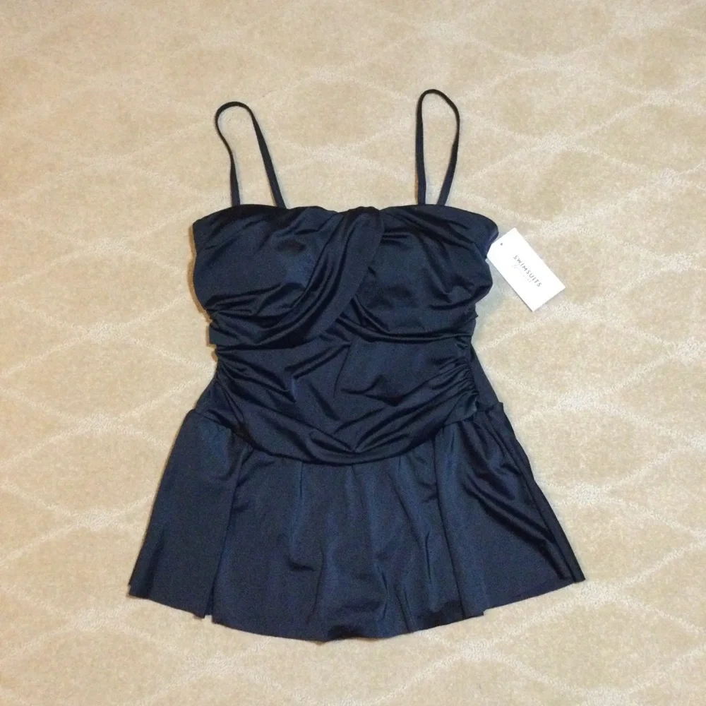Swimsuits For All NWT Ruched Skirted Swimdress, 10 - Picture 2 of 13